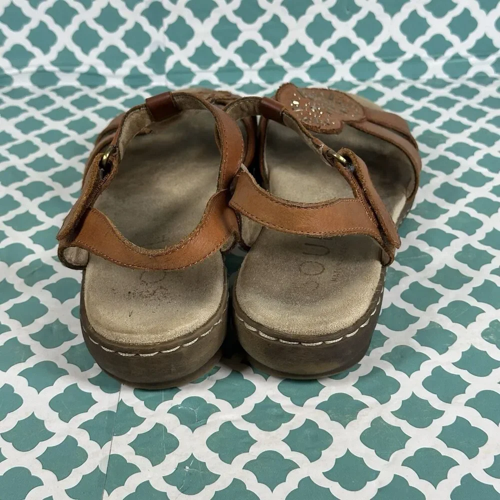 Soul Naturalizer Belle Sandals Women’s Size 9M Brown Leather Ankle Strap Studded